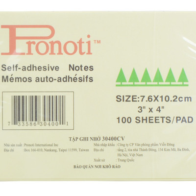 Giấy Note Vàng Pronoti 3x4